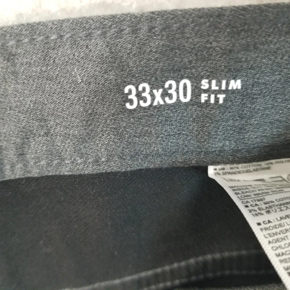 Banana Republic Travel Jean Mens 33x30 Gray Slim Fit Stretch Denim Pants